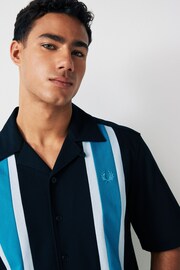 Fred Perry Panel Short Sleeve Resort Black Shirt - Image 5 of 5