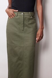 Albaray Green Cotton Twill Midi Skirt - Image 3 of 4