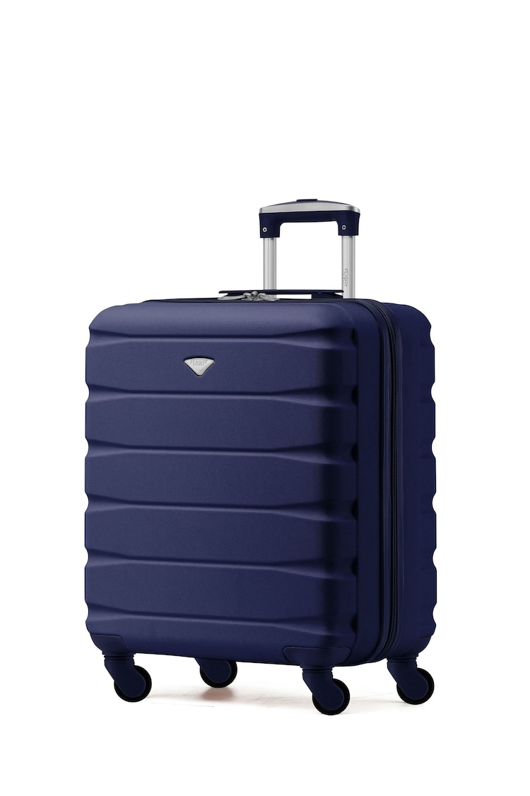 Flight Knight 56x45x25cm EasyJet Overhead 4 Wheel ABS Hard Case Cabin Carry On Hand Black Luggage - Image 1 of 7