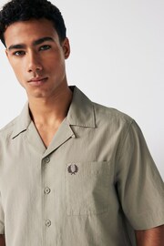 Fred Perry Crepe Cotton Textured Short Sleeve Resort Shirt - Image 1 of 4