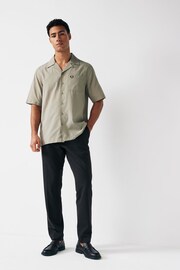 Fred Perry Crepe Cotton Textured Short Sleeve Resort Shirt - Image 2 of 4