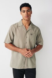Fred Perry Crepe Cotton Textured Short Sleeve Resort Shirt - Image 3 of 4