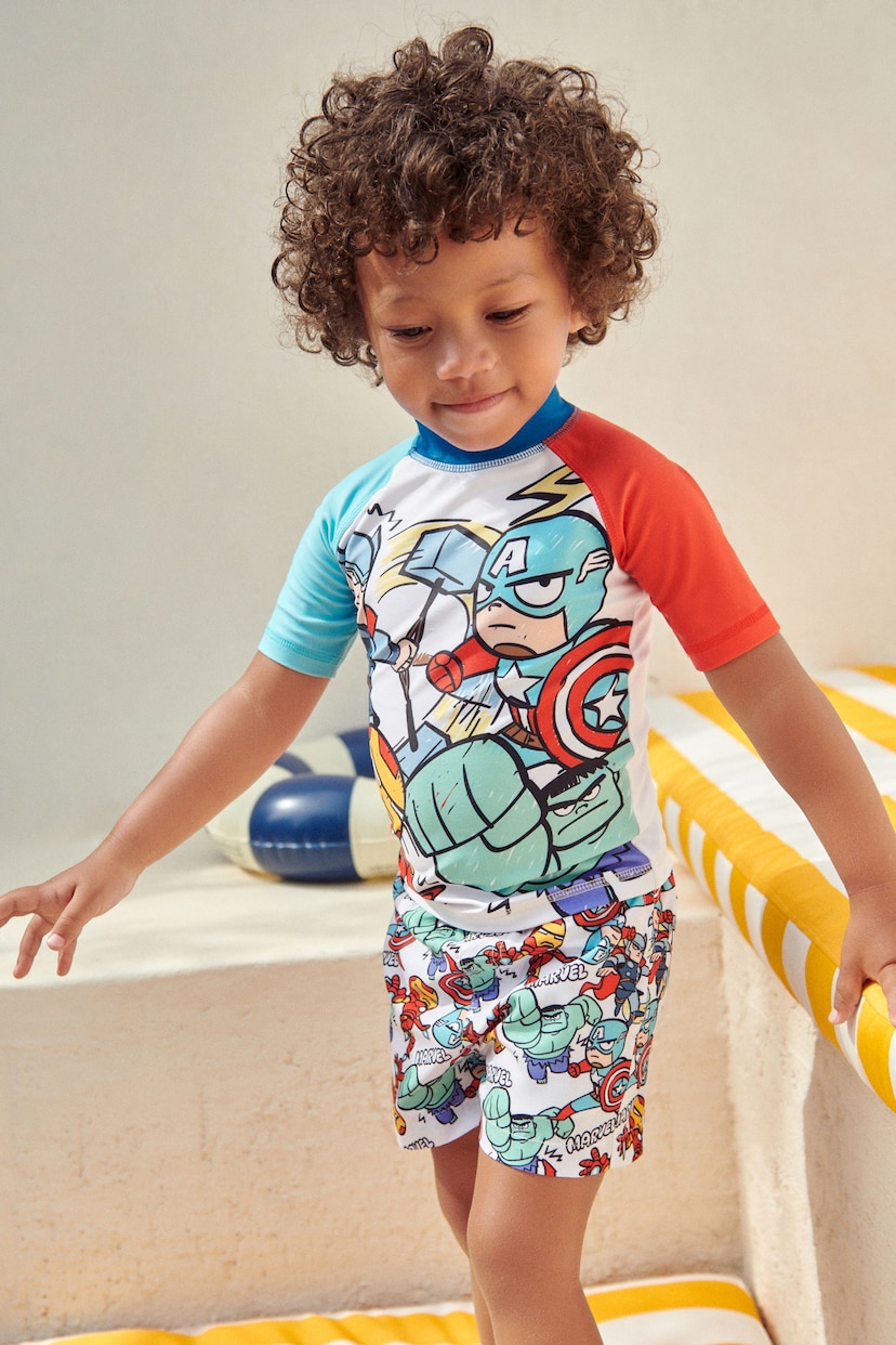 Marvel Red And Blue 2 Piece Sunsafe Top And Shorts Set (3mths-7yrs) - Image 1 of 8