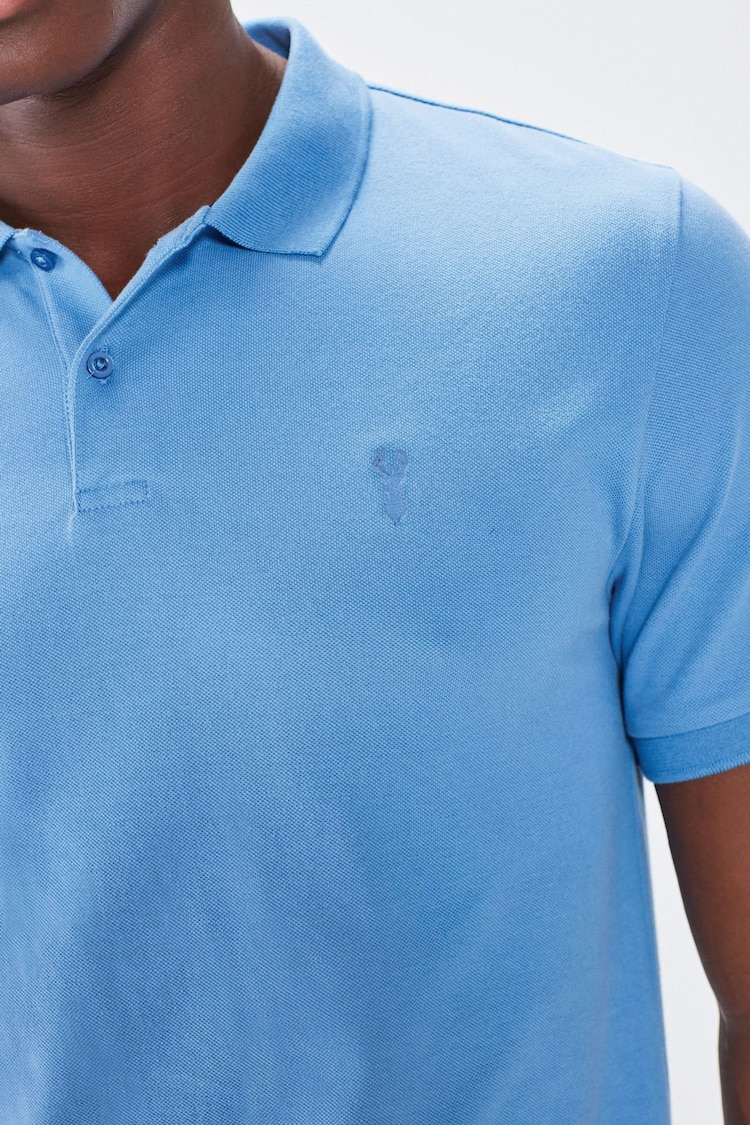 Blue Cornflower Regular Fit Short Sleeve Pique Polo Shirt - Image 2 of 5