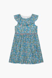 Trotters London Liberty Print Blue Hedgerow Ramble Cotton Willow Dress - Image 1 of 3