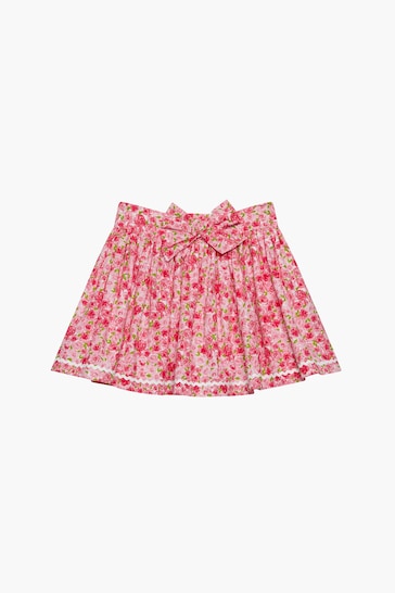 Trotters London Red Rosie Floral Cotton Skirt
