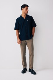 Fred Perry Crepe Cotton Textured Short Sleeve Resort Shirt - Image 4 of 5