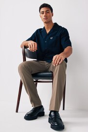 Fred Perry Crepe Cotton Textured Short Sleeve Resort Shirt - Image 5 of 5