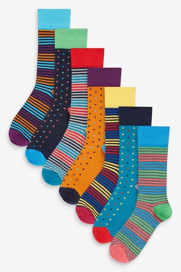 Bright Stripe Spot Pattern Socks 8 Pack