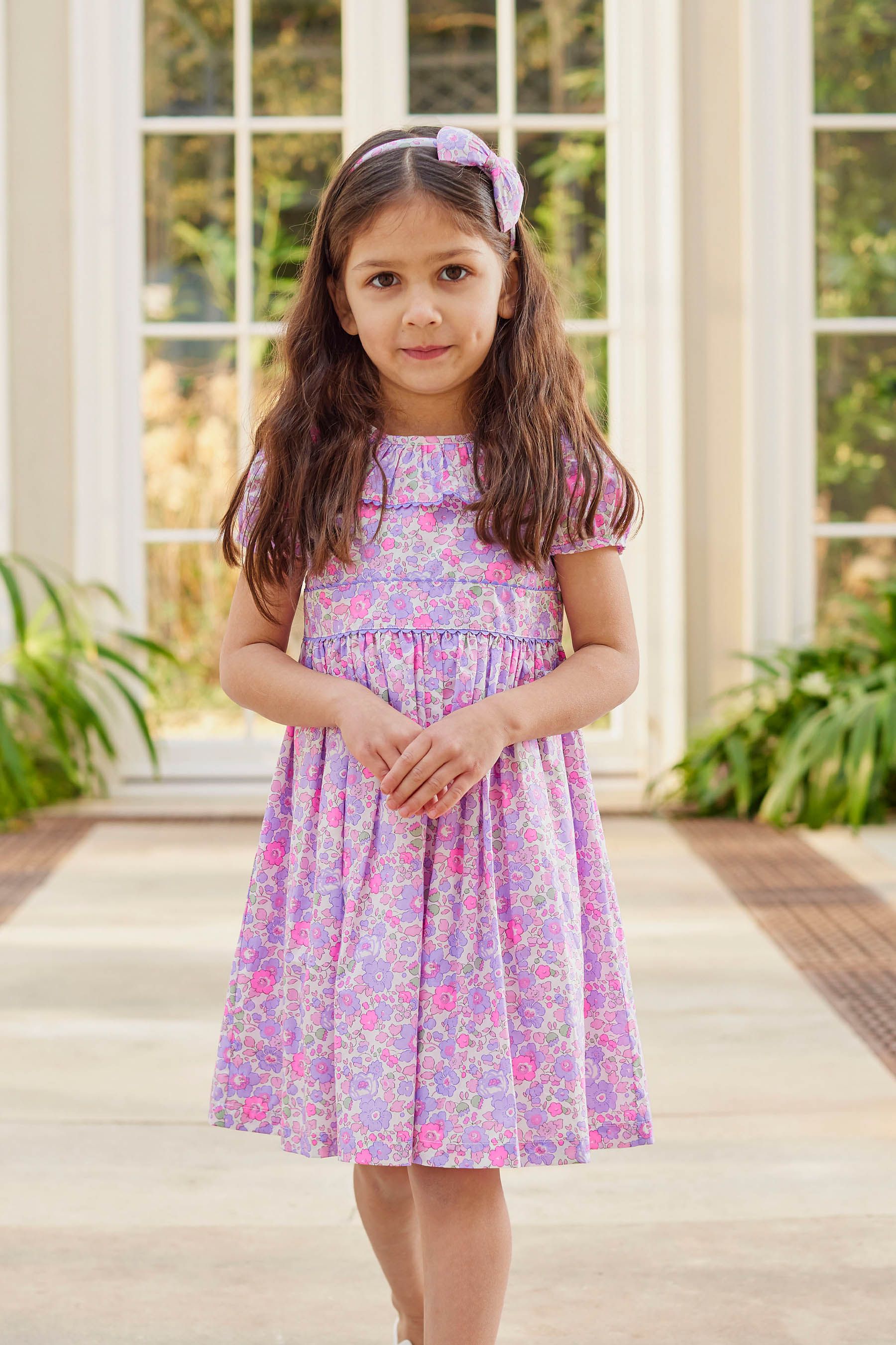 Buy Trotters London Purple Liberty Print Betsy Ric Rac 100 Cotton Party Dress from Next Luxembourg
