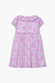 Trotters London Purple Liberty Print Betsy Ric Rac Cotton Party Dress - Image 5 of 6