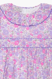 Trotters London Purple Liberty Print Betsy Ric Rac Cotton Party Dress - Image 6 of 6