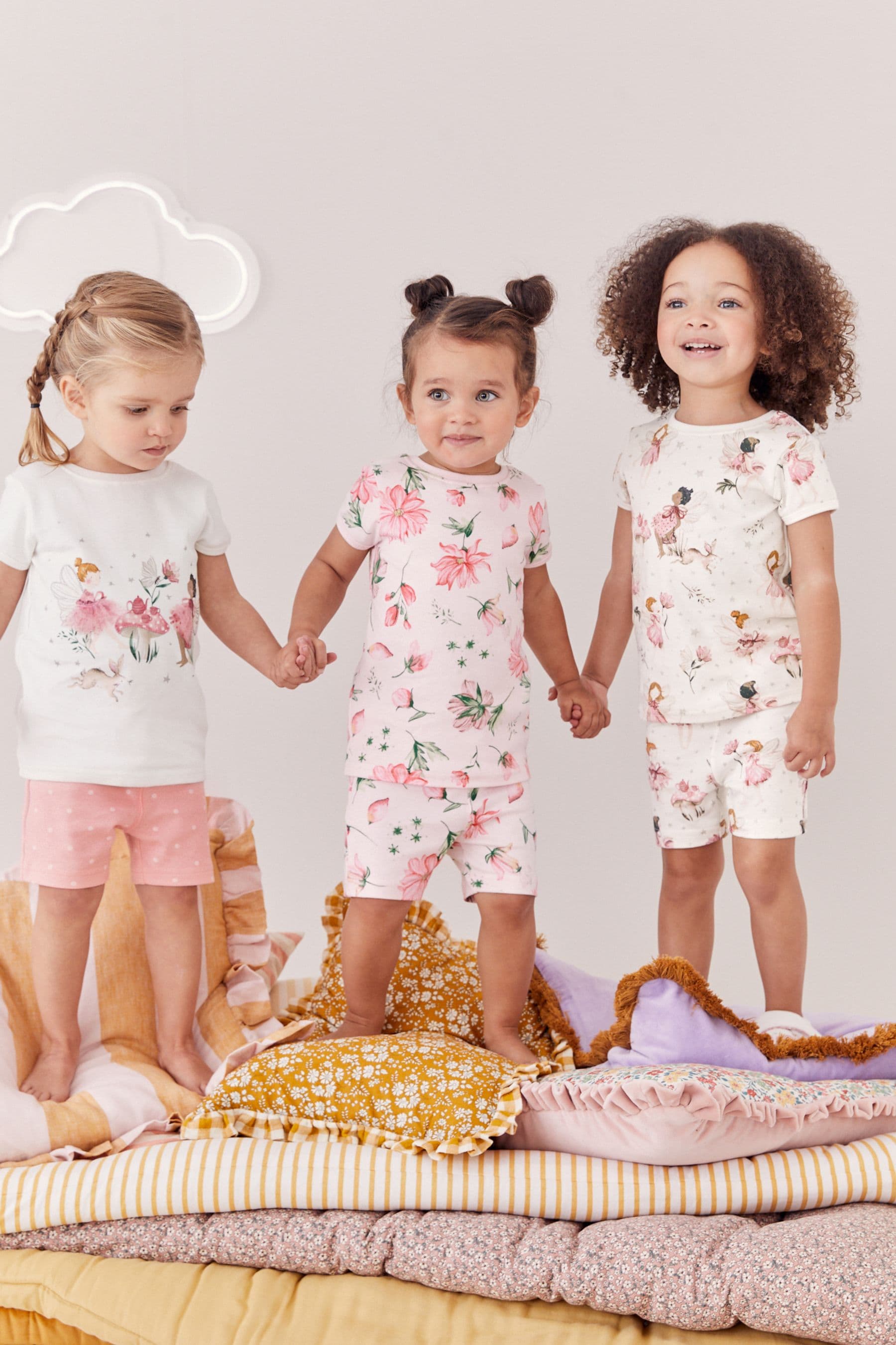 Buy Pink Cream Fairy Short Pyjamas 3 Pack 9mths 10yrs from Next Luxembourg