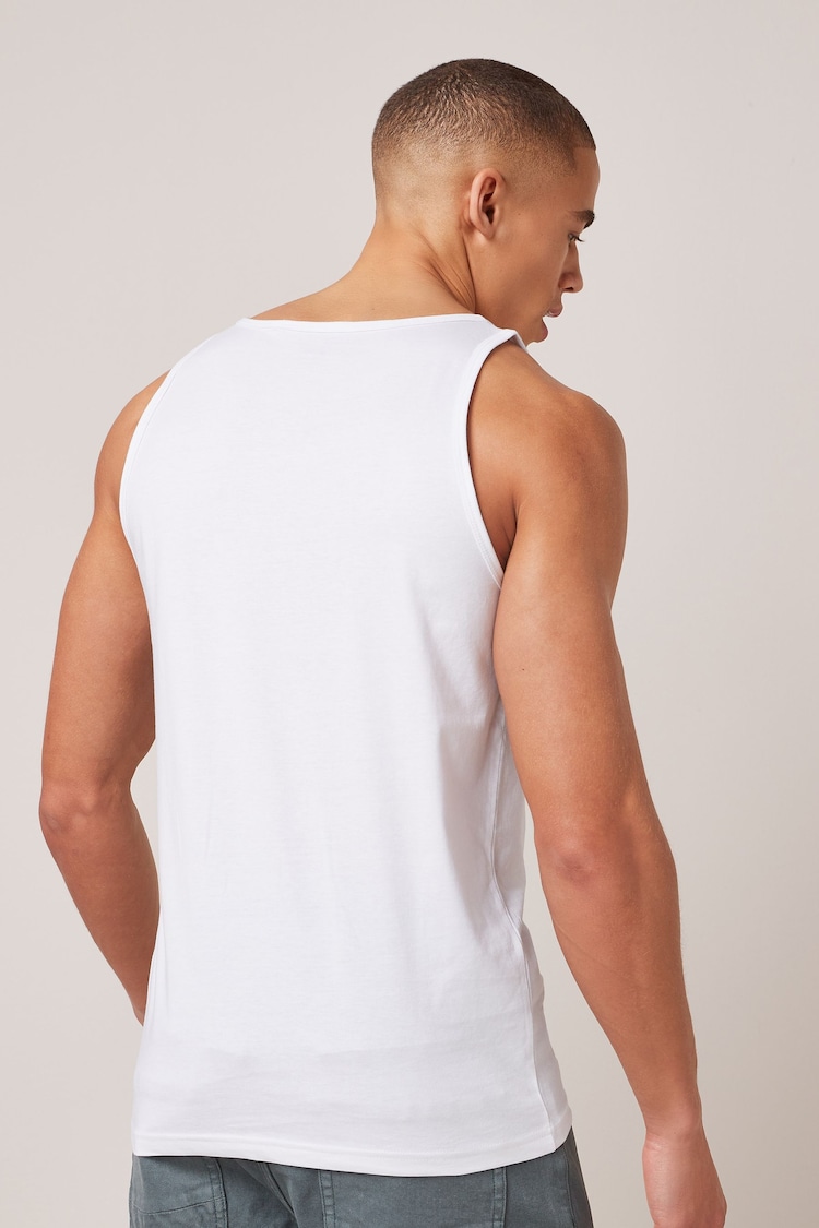 White Pure Cotton Vests 2 Pack - Image 3 of 8