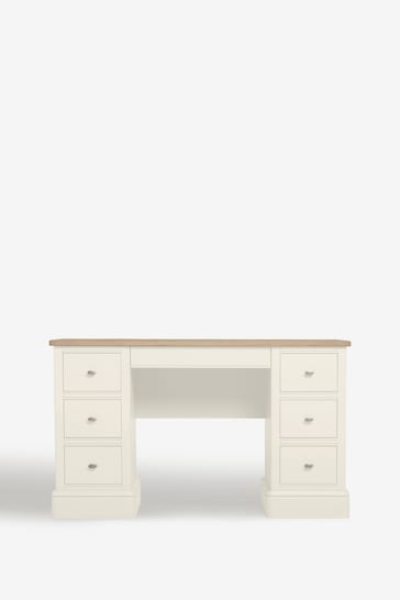 Chalk White Hampton Painted Oak Collection Luxe Storage Console Dressing Table