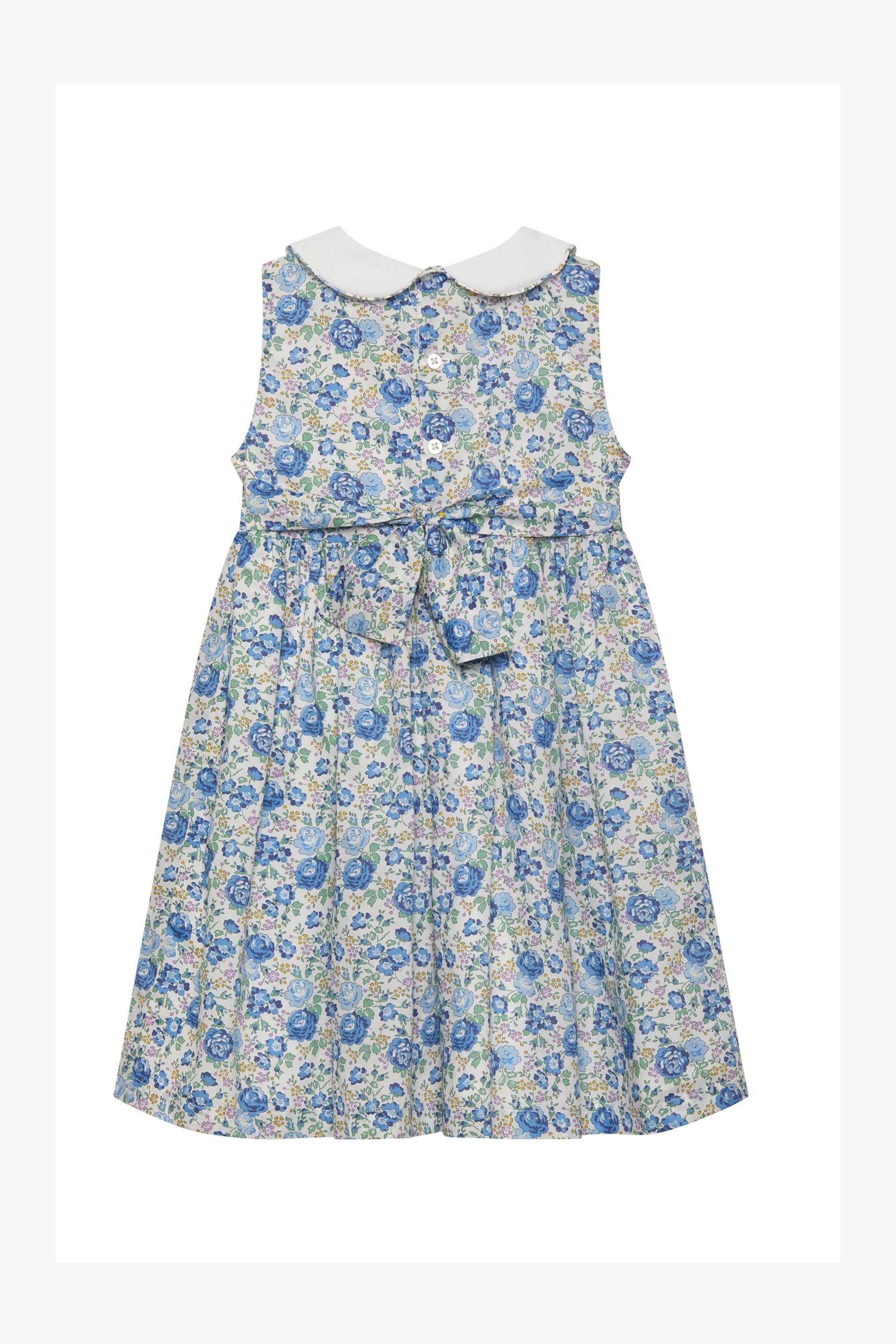 Trotters London Liberty Print Blue Felicite Cotton Dress - Image 2 of 3