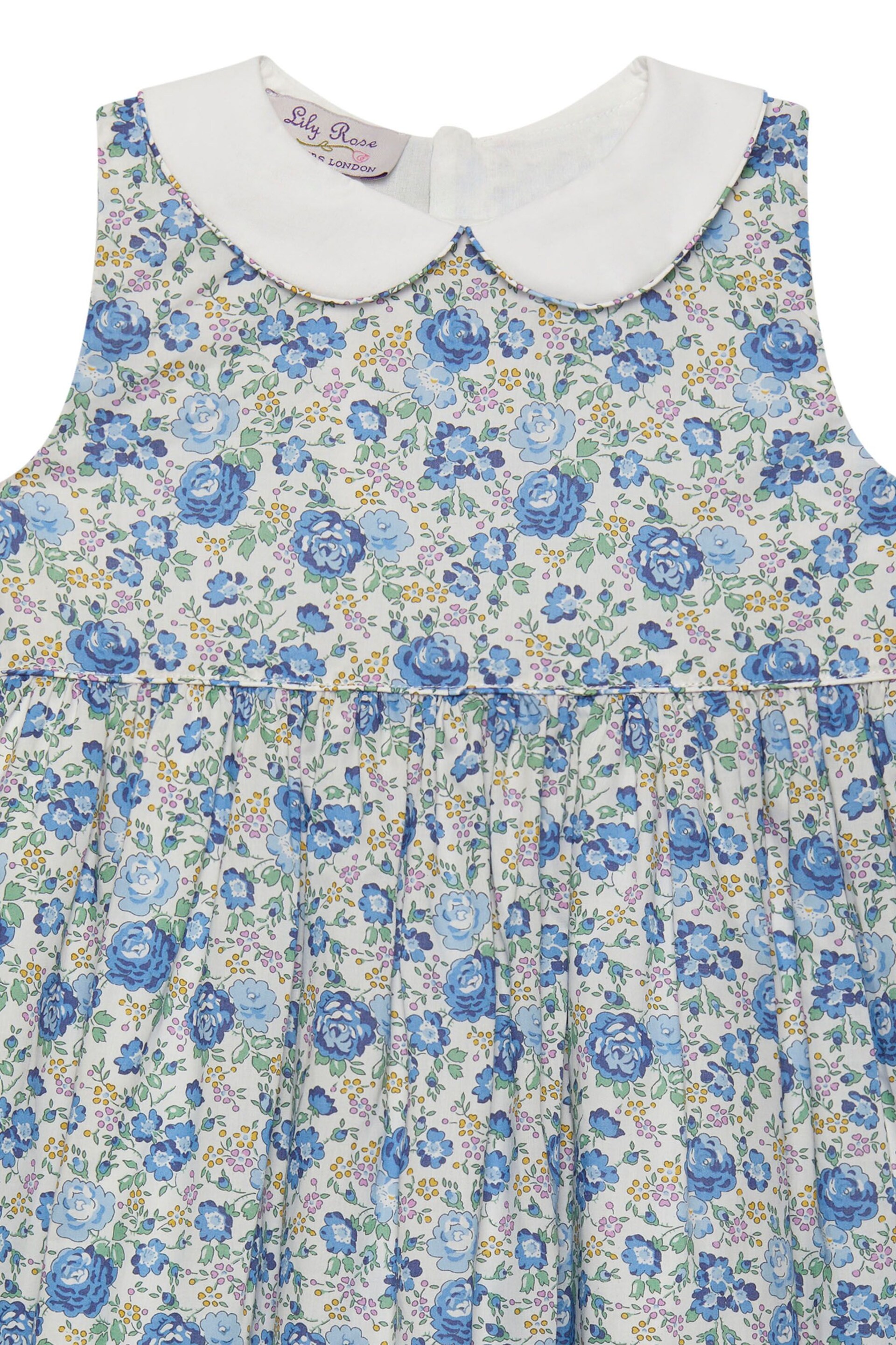 Trotters London Liberty Print Blue Felicite Cotton Dress - Image 3 of 3