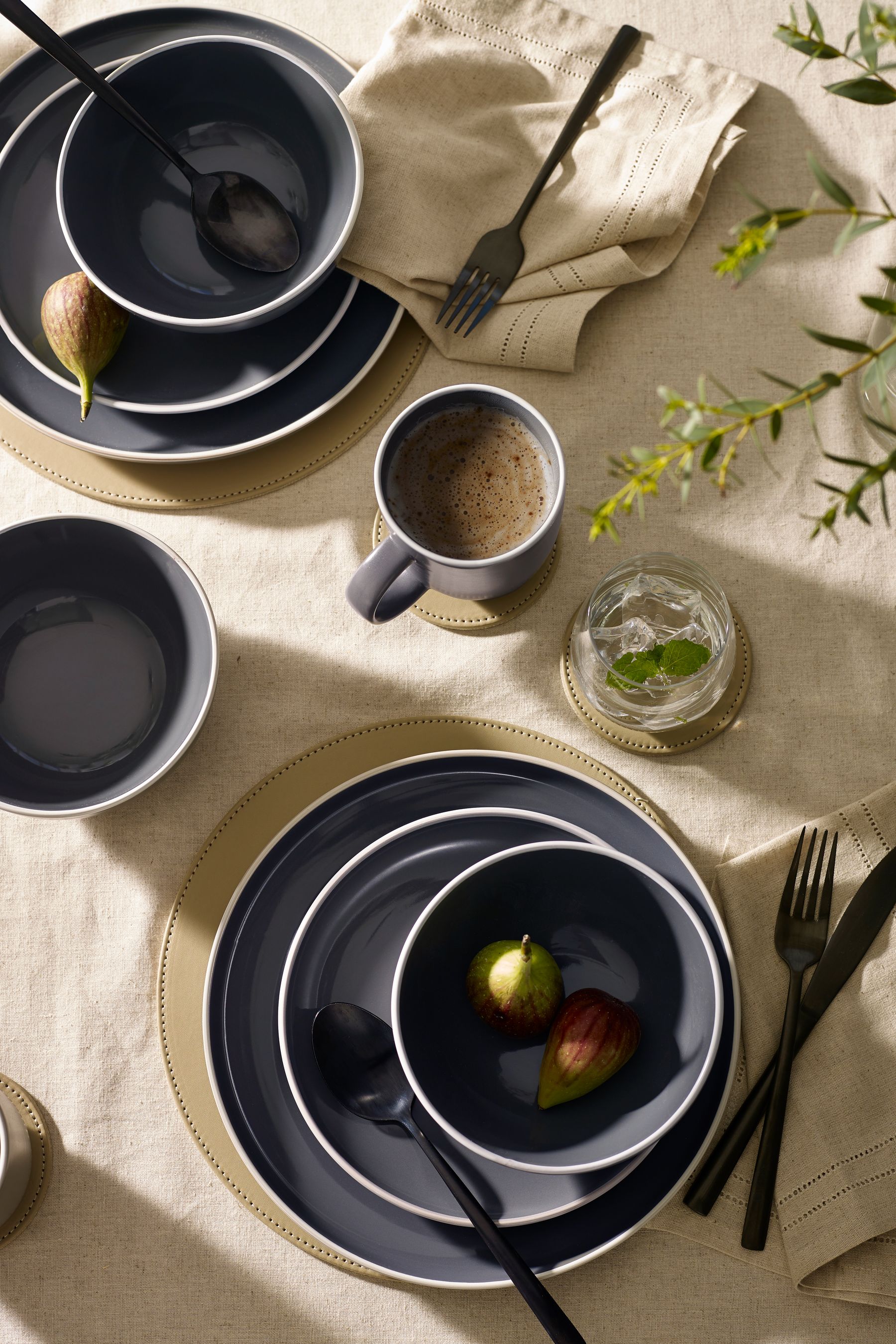 Grey dinner set best sale