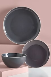 12 Piece Charcoal Grey Warwick Dinner Set - Image 2 of 5