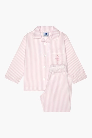 Trotters London Pink Stripe Cotton Ballerina Pyjama