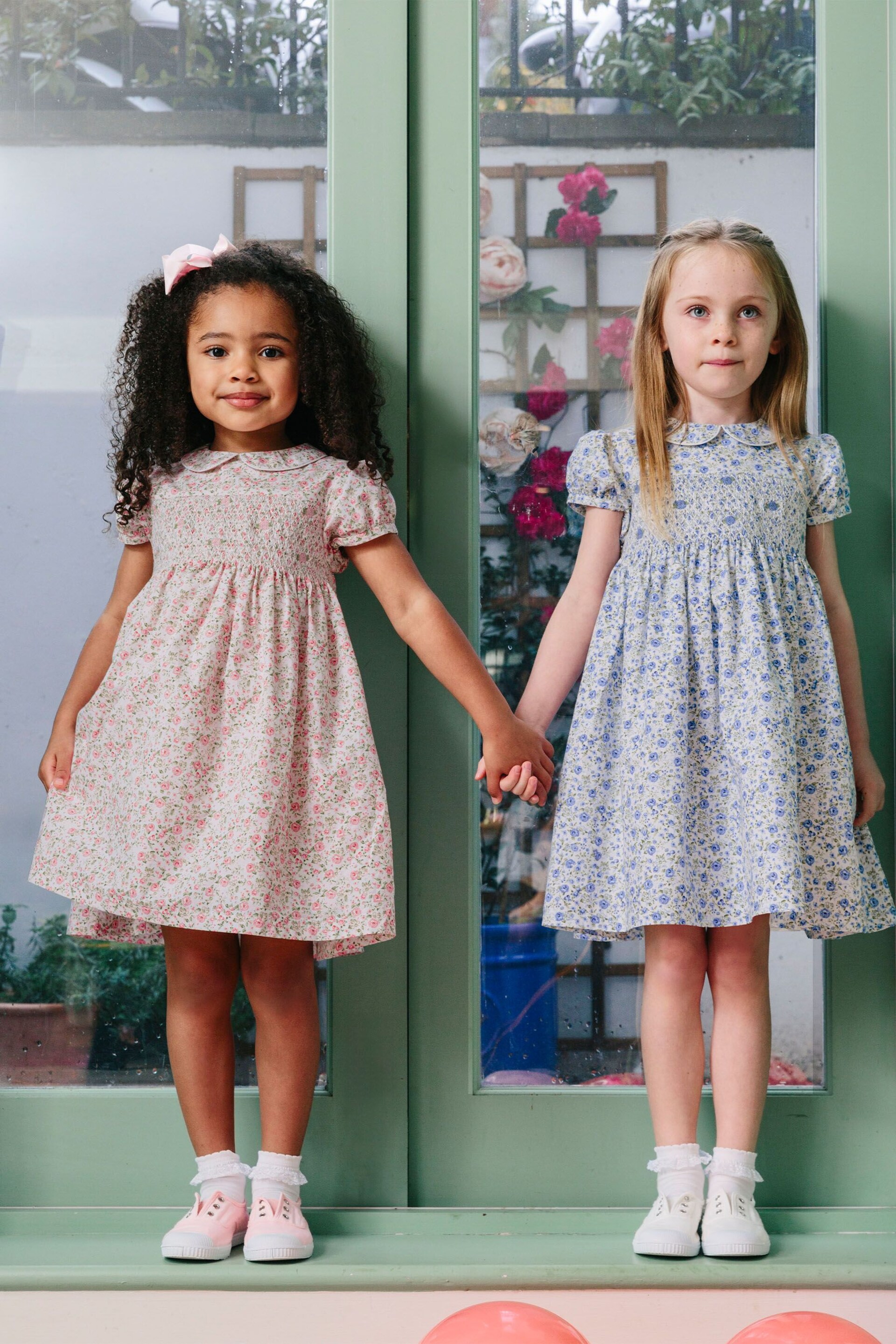 Trotters London Rose Catherine Rose Smocked Cotton Dress - Image 3 of 7
