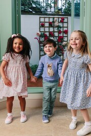 Trotters London Rose Catherine Rose Smocked Cotton Dress - Image 4 of 7