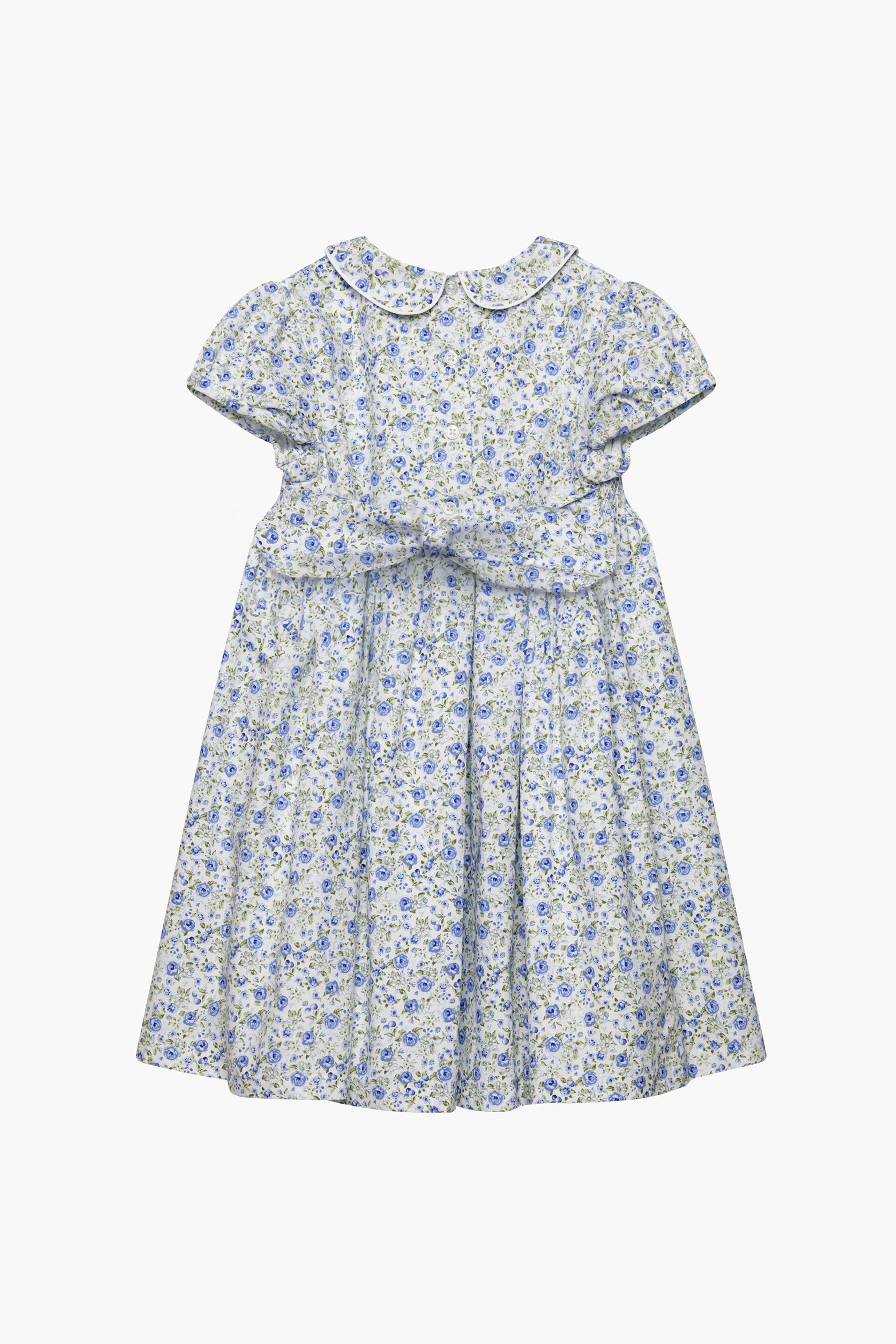 Trotters London Rose Catherine Rose Smocked Cotton Dress - Image 6 of 7