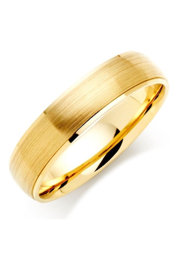 Beaverbrooks 9ct Gold Brushed Men's Wedding Ring