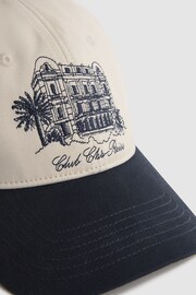 Reiss White/Bright Blue Palermo Reiss | Ché Embroidered Baseball Cap - Image 3 of 4
