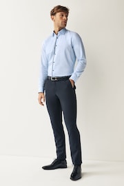 Blue Slim Fit Trimmed Formal Shirt - Image 2 of 7