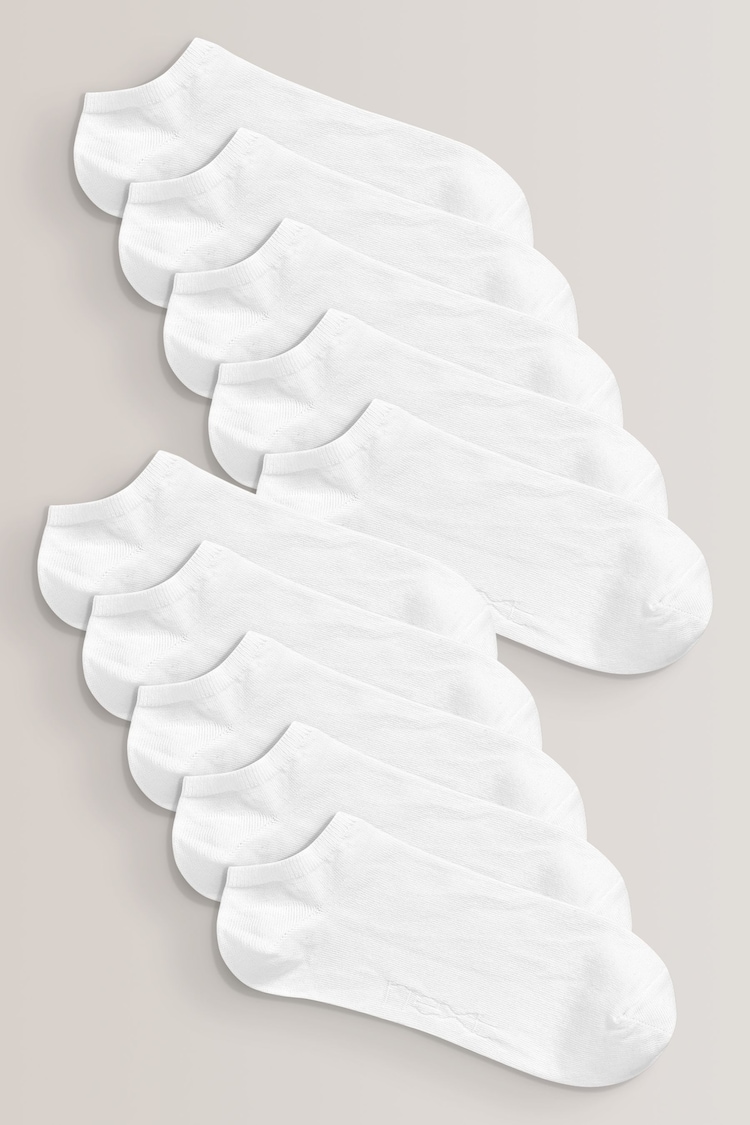 White 10 Pack Trainer Socks - Image 1 of 1