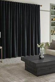 Slate Blue Sumptuous Velvet Hidden Tab Top Lined Curtains - Image 2 of 5