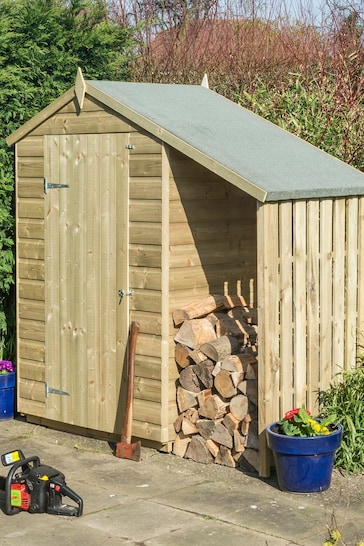 Rowlinson Timber Garden Oxford 4x3 With Lean To With Attachment Shed