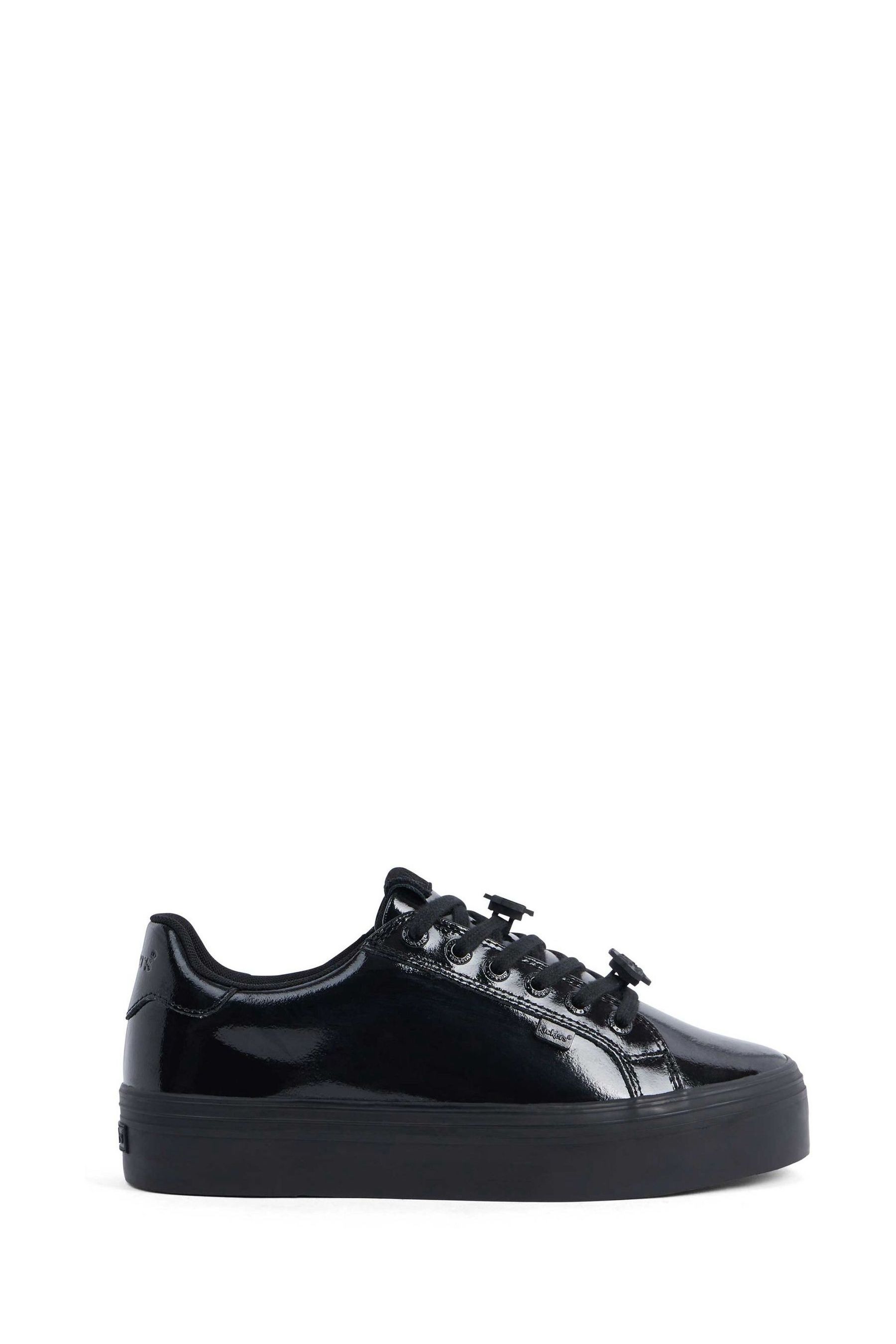 Buy Kickers Black Tovni Stack Lo Flower Patent Trainers from Next Luxembourg