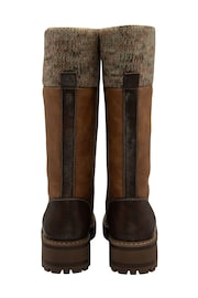 Lotus Brown Zip-Up Knee High Boots - Image 3 of 4