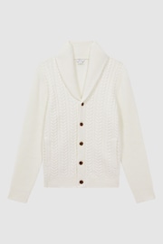 Reiss Ecru Ashbury Cable Knitted Cardigan - Image 2 of 6