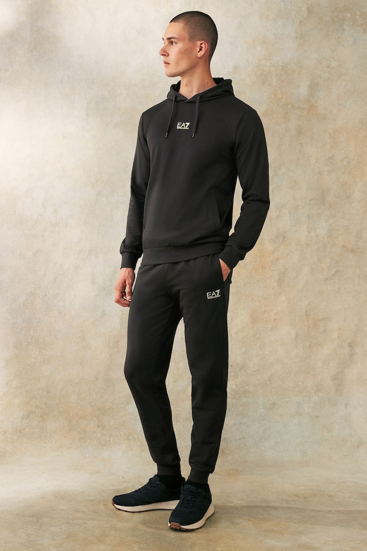 Emporio Armani EA7 Black/Gold Core ID Hoodie Tracksuit - Image 1 of 9