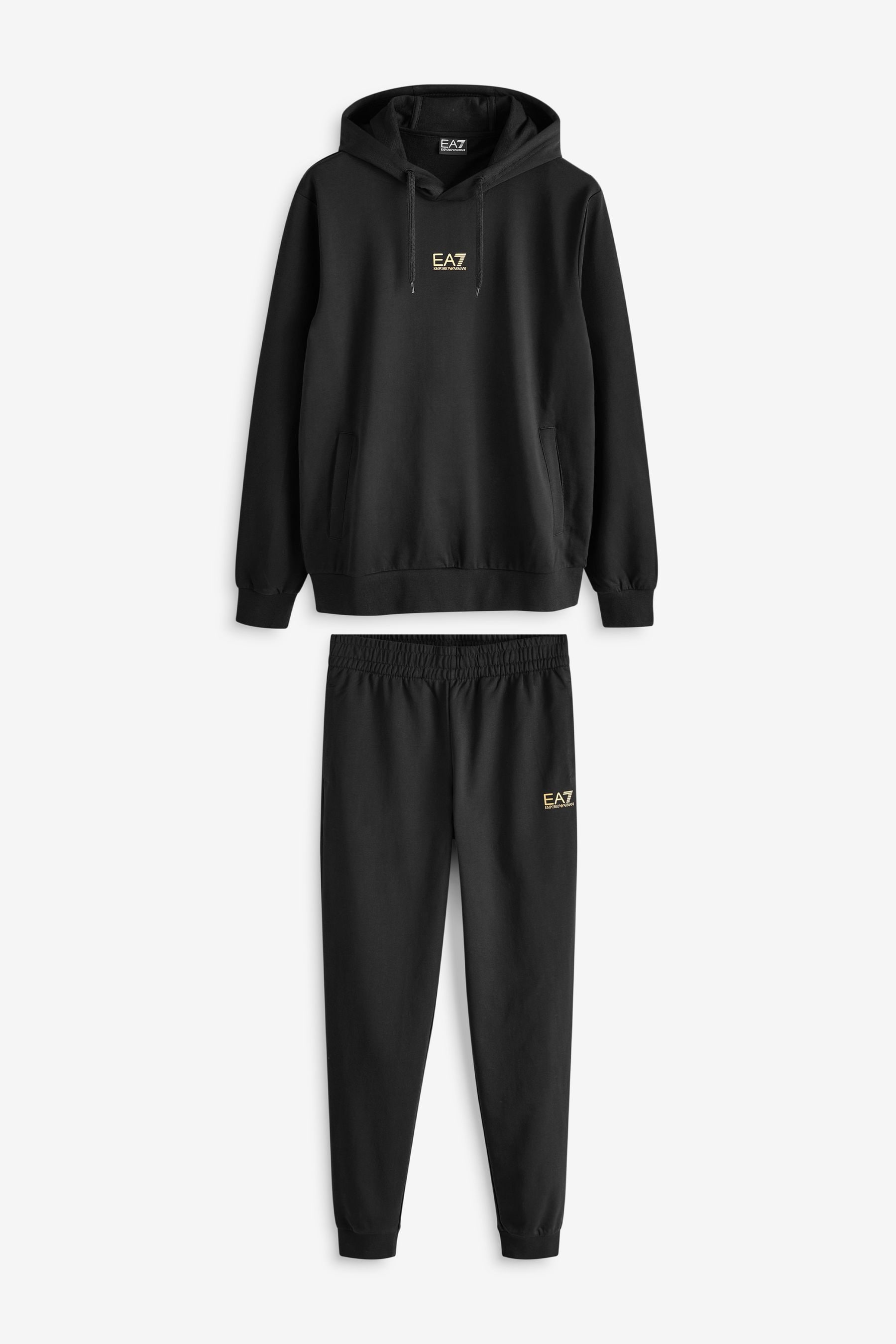 Ea7 black and gold tracksuit store