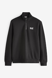 Emporio Armani EA7 Core ID Quarter Zip Black Sweatshirt - Image 1 of 1