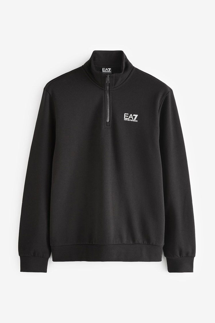 Emporio Armani EA7 Core ID Quarter Zip Black Sweatshirt - Image 1 of 1