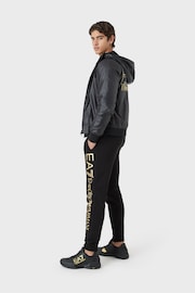 Emporio Armani EA7 Slim Fit Logo Series Black/Gold Joggers - Image 4 of 5