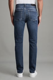 Reiss Indigo James Slim Fit Washed Jersey Jeans - Image 4 of 6