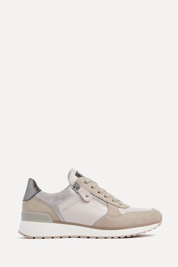 Linzi Nude Euston Lace Up Trainers With Zip Detail