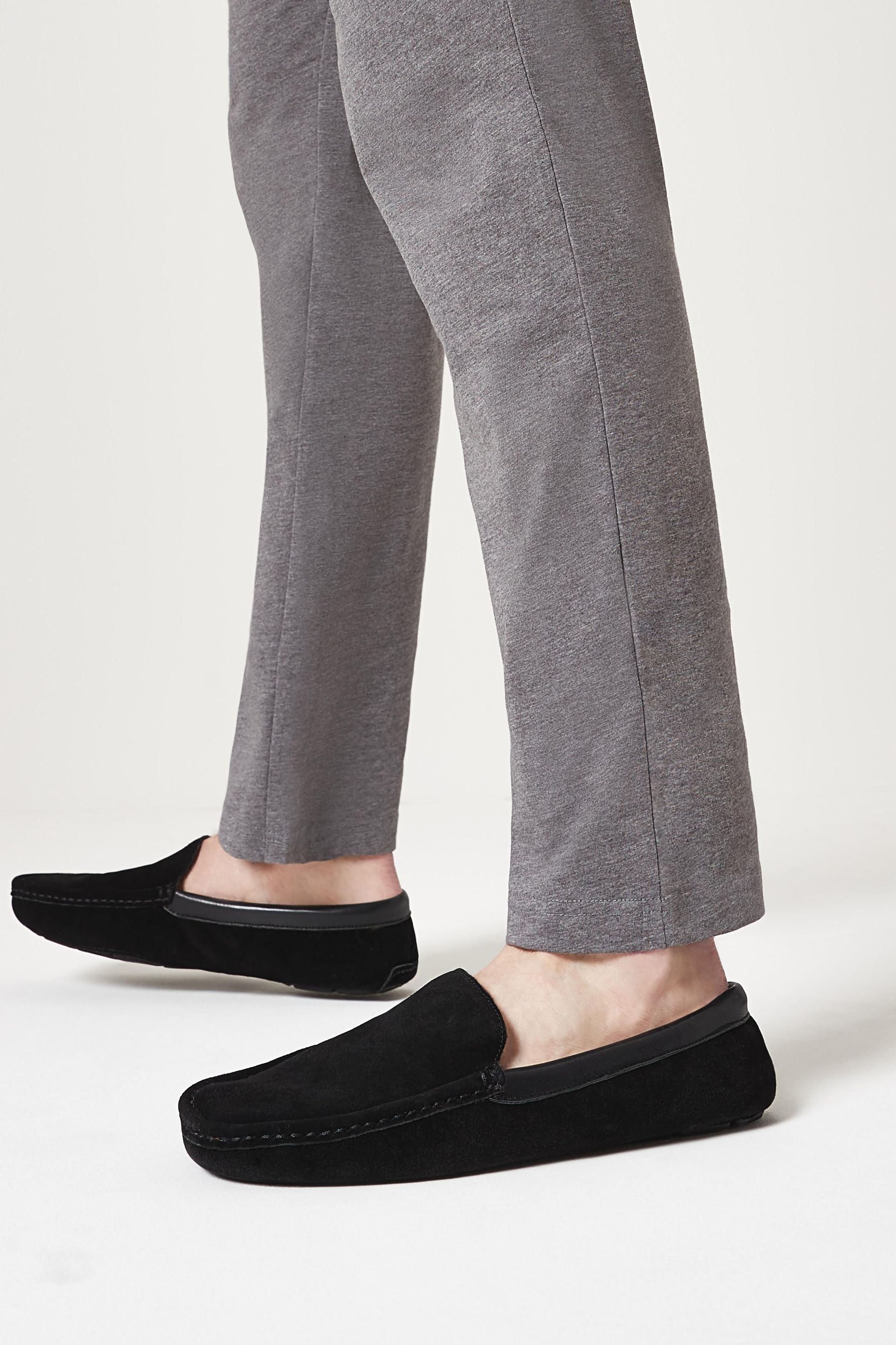 Black suede moccasins discount