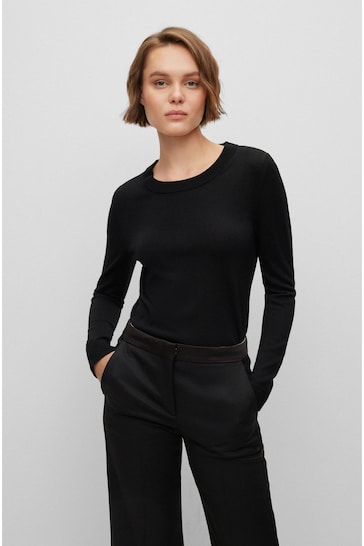 BOSS Black Virgin Wool Crew Neck Jumper