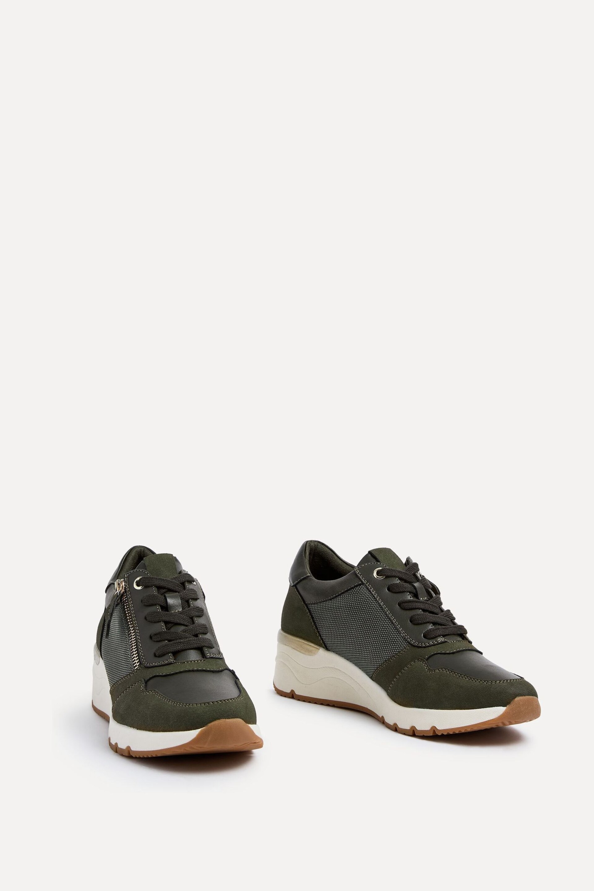 Linzi Green Luca Lace-Up Trainers With Side Zip Detail - Image 3 of 5