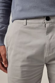 Light Grey Slim Fit Stretch Chinos Shorts - Image 4 of 8