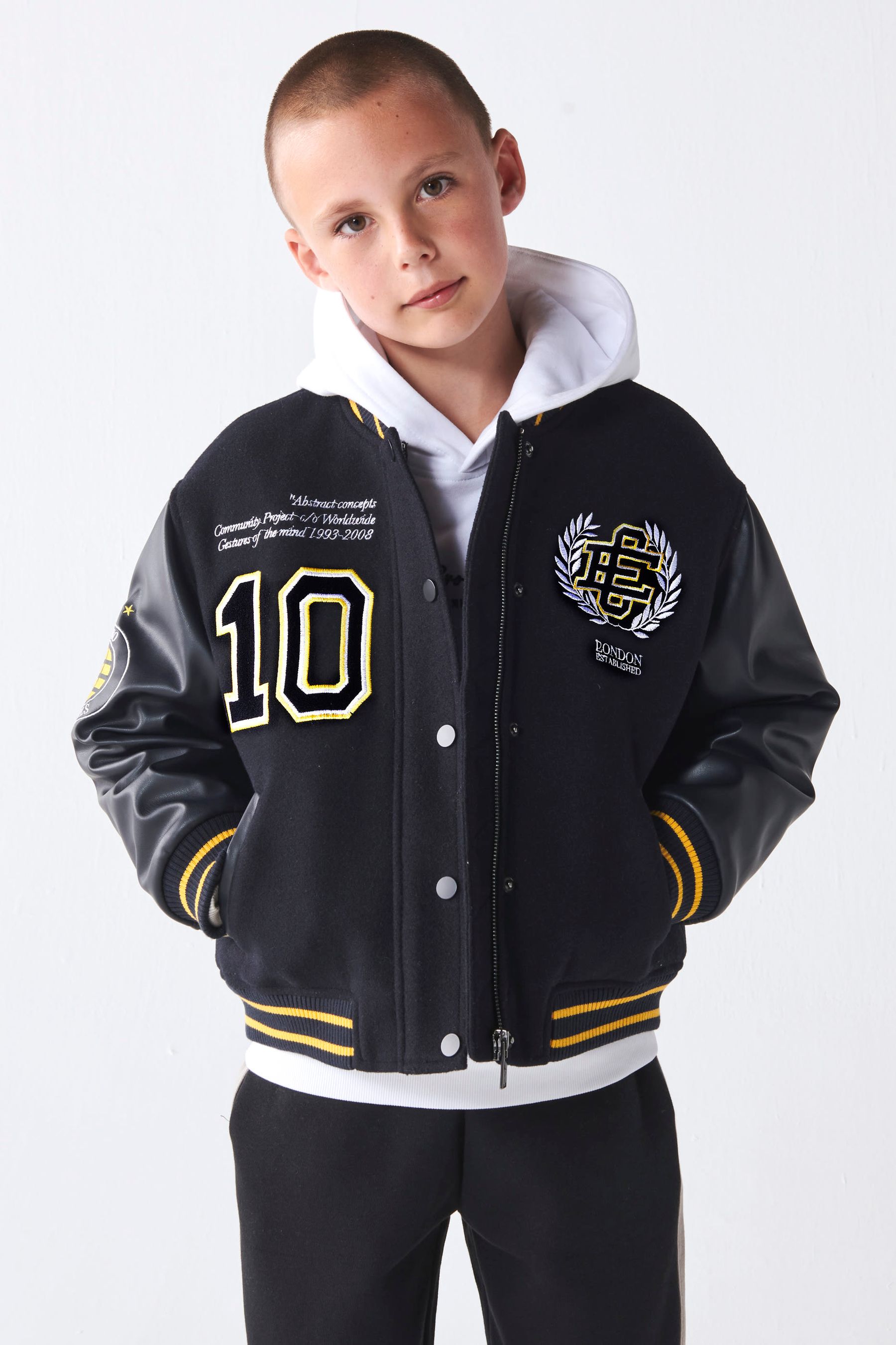 River Island Blue Varisty Boys Bomber Jacket