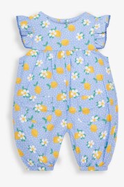 JoJo Maman Bébé Blue Pretty Lemon Floral Baby Sunsuit - Image 1 of 2