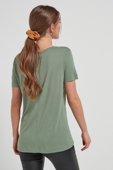 Khaki Green Slouch V-Neck T-Shirt